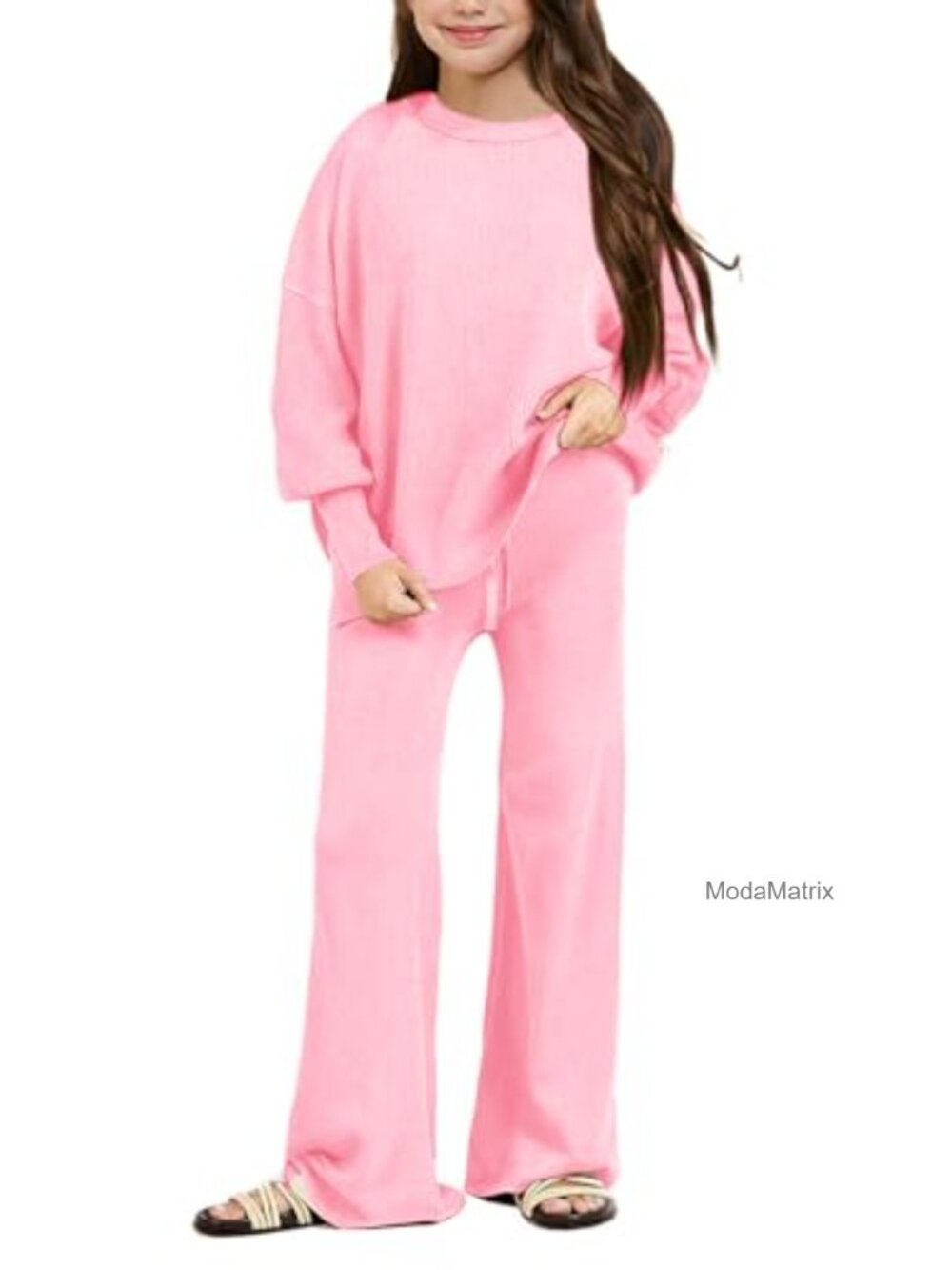 Girls 2 Piece Sweatsuit Set Long Sleeve Pull On Viscose Nylon Blend